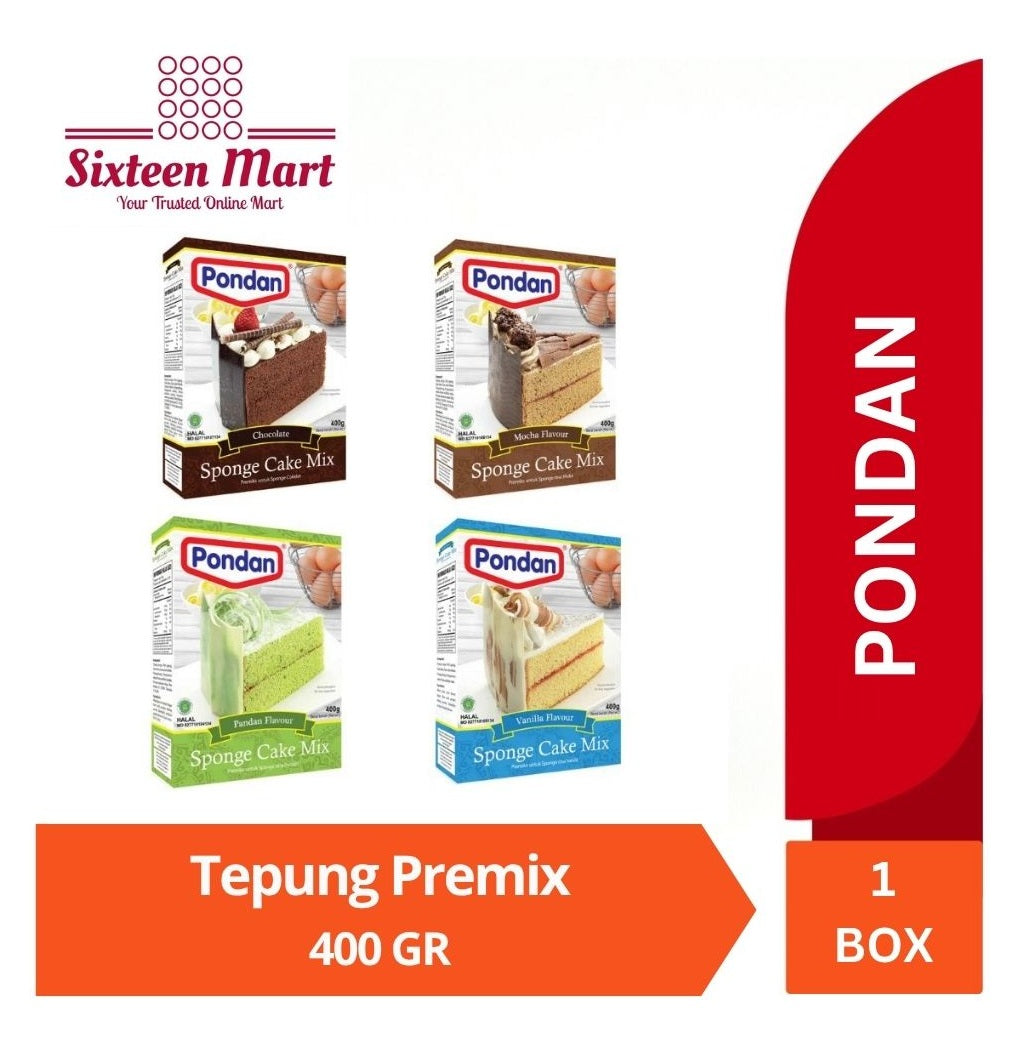 PONDAN Cake Premix Flour | Sponge Cake Brownies Black Forest Kukus Instan Premix (SG)