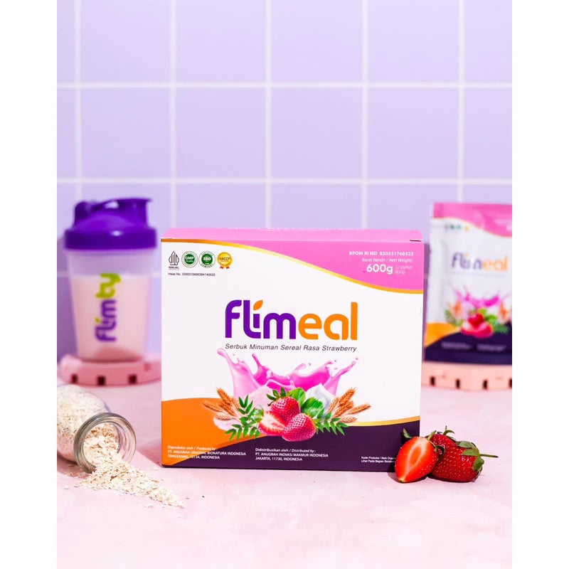 FLIMEAL (Meal Replacement) Rasa Choco Milk/Strawberry 1 Box contain 12 sachet (SG)