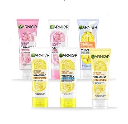 GARNIER Bright Complete Series Foam Face Scrub - Vitamin C All Best Varian (SG)