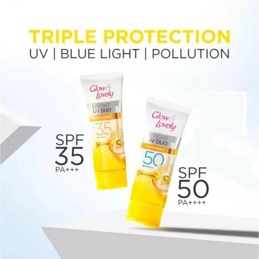 Glow & Lovely Bright UV Duo Sunscreen SPF 35 | SPF 50 Vitamin C (SG)