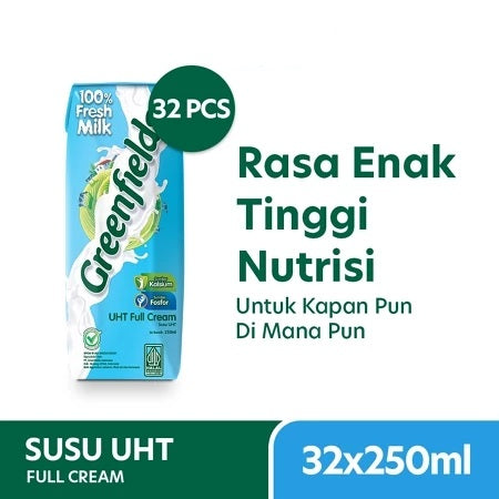 Greenfields Susu UHT 200ml OR 250ml Full Cream, Chocolate, Strawberry BUNDLE 1 CTN (SG)