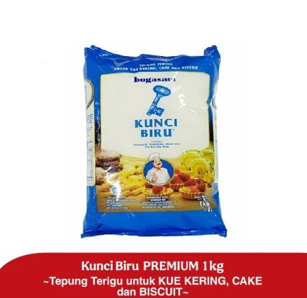 BOGASARI Tepung Terigu Segitiga Biru, Kunci Biru, Cakra Kembar 1 KG (SG)