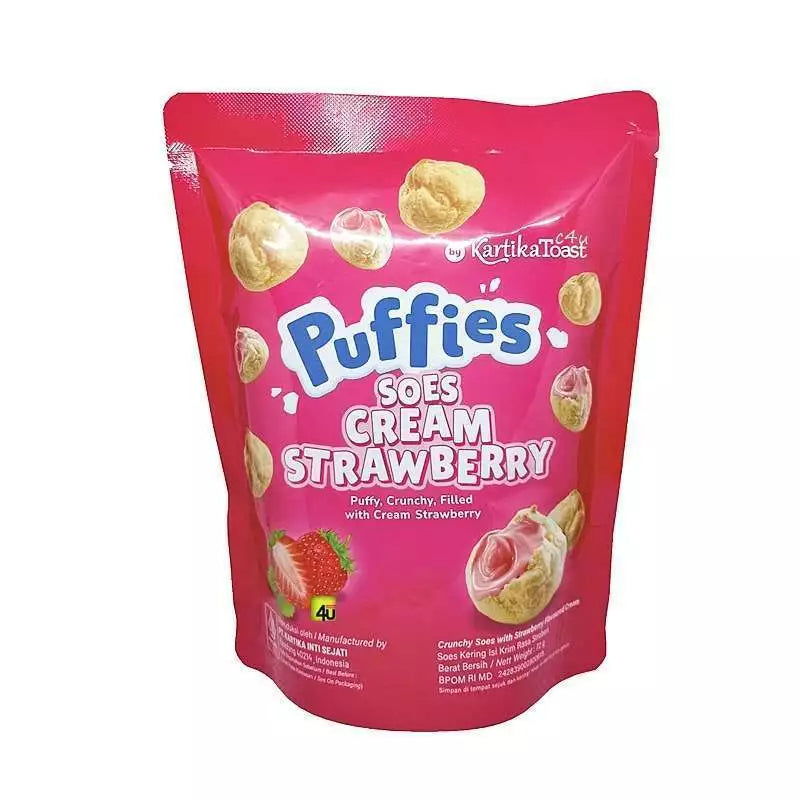 Kartika Toast Puffies Soes Cream Cheese OR Choco OR Strawberry Crispy Puff Chocolate (SG)