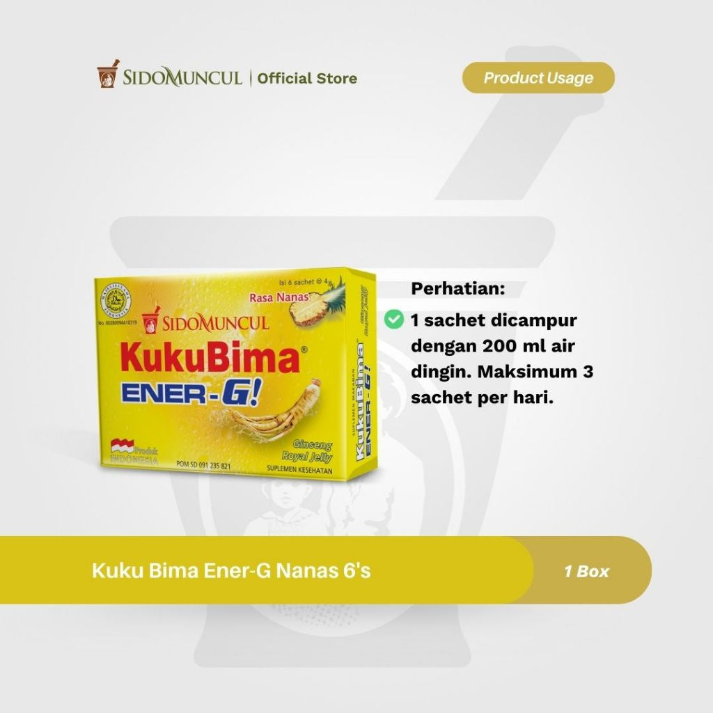 SIDOMUNCUL, Kuku Bima Ener-G , 6 sachet x 4 g per box - Minuman Berenergi Penambah Stamina (SG)