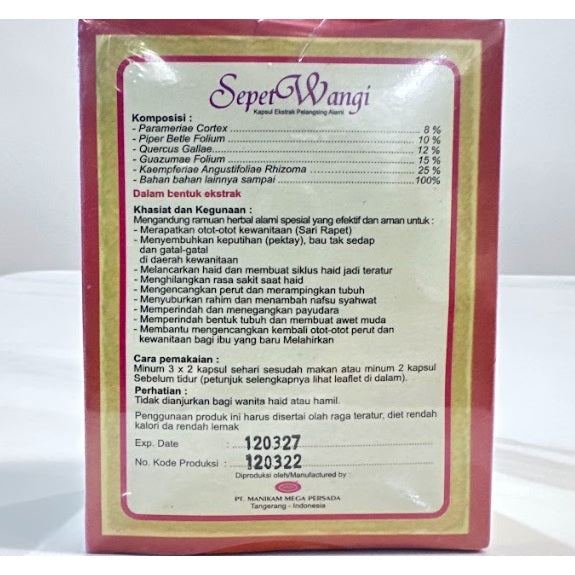 SEPET WANGI Pelangsing Alami for Women Khusus Wanita (SG)
