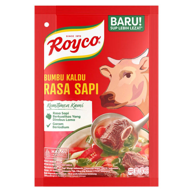 Royco Bumbu Kaldu Sapi / Ayam | Royco Seasoning | Indonesian Seasoning | Beef Seasoning | Chicken Seasoning Sachet 1 x 220gr (SG)