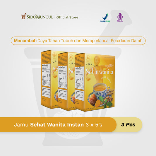 SIDOMUNCUL, BUNDLE Jamu Instan Sehat Wanita, 3 Packs x 5 sachet x 14 g per box - Daya Tahan & Peredaran Darah Lancar (SG)