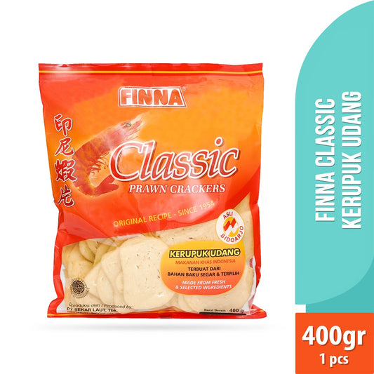 Finna PREMIUM CLASSIC Shrimp Cracker (Kerupuk Udang) Oval OR Stick 400gram (SG)