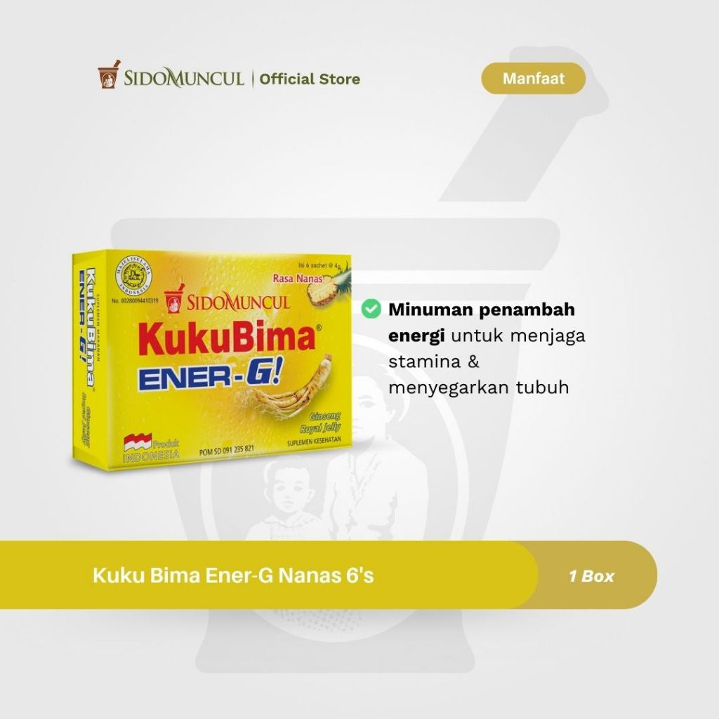 SIDOMUNCUL, Kuku Bima Ener-G , 6 sachet x 4 g per box - Minuman Berenergi Penambah Stamina (SG)