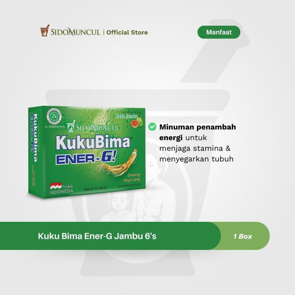 SIDOMUNCUL, Kuku Bima Ener-G , 6 sachet x 4 g per box - Minuman Berenergi Penambah Stamina (SG)