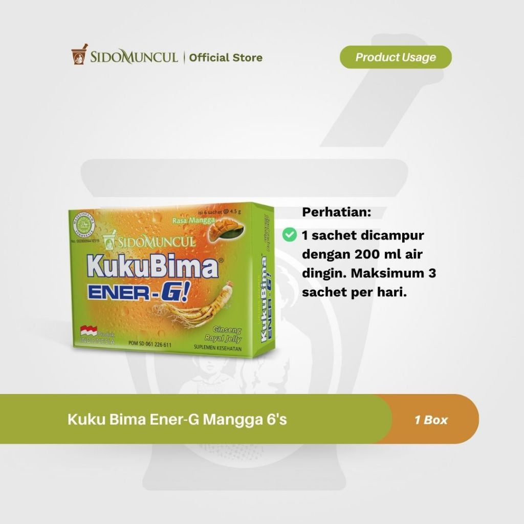 SIDOMUNCUL, Kuku Bima Ener-G , 6 sachet x 4 g per box - Minuman Berenergi Penambah Stamina (SG)