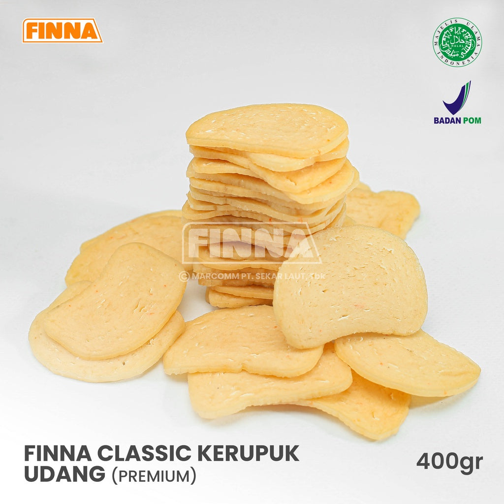 Finna PREMIUM CLASSIC Shrimp Cracker (Kerupuk Udang) Oval OR Stick 400gram (SG)