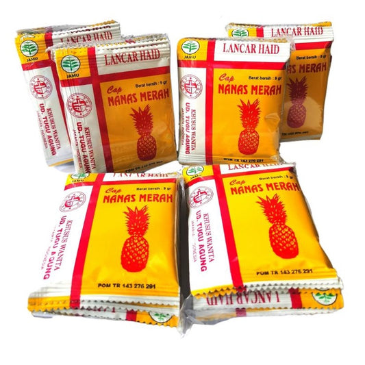 Jamu Lancar Haid Cap NANAS MERAH For Delayed Menstruation 10 PCSX9GR (SG)