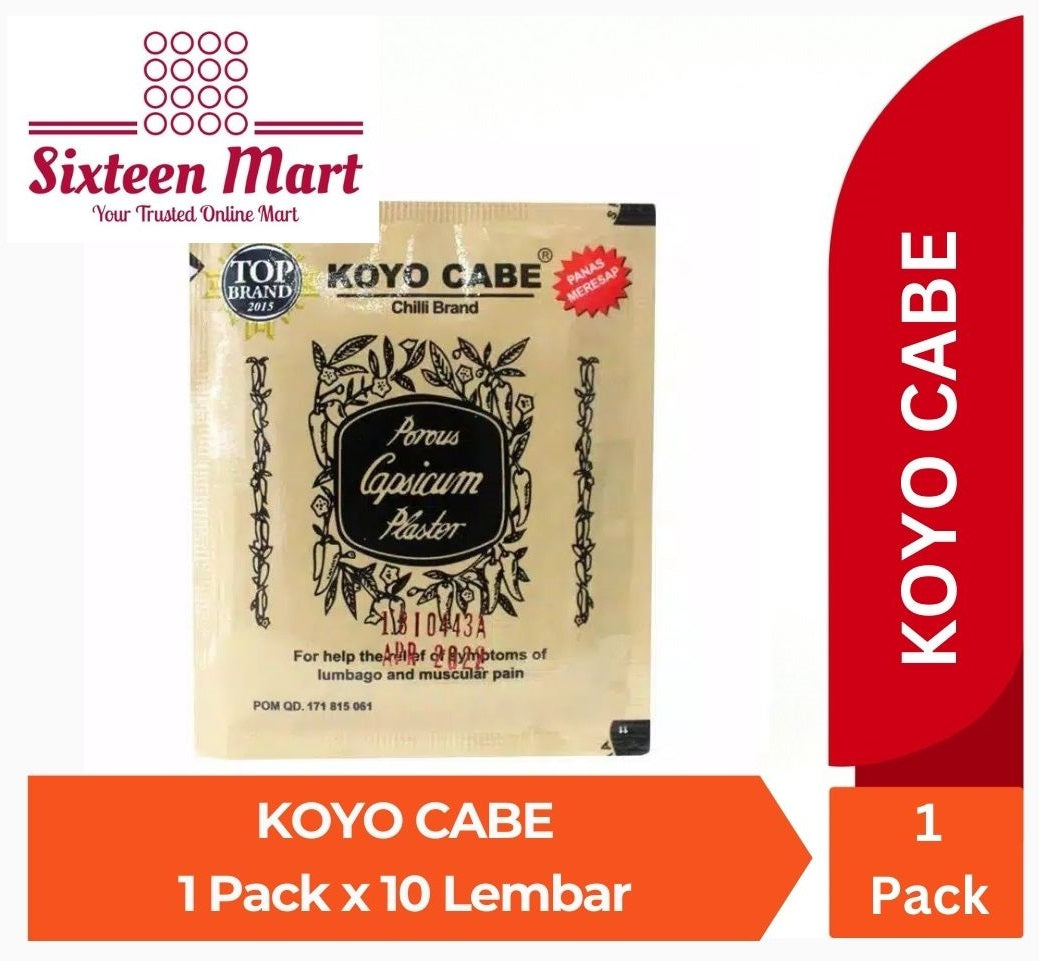 KOYO CABE 1 X 10 LEMBAR - Pain Relieving Patch - Koyocabe Pereda Nyeri isi 10 (SG)