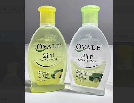 OVALE 2in1 Facial Lotion Lemon Extract With Aloe Vera 200ML (SG)