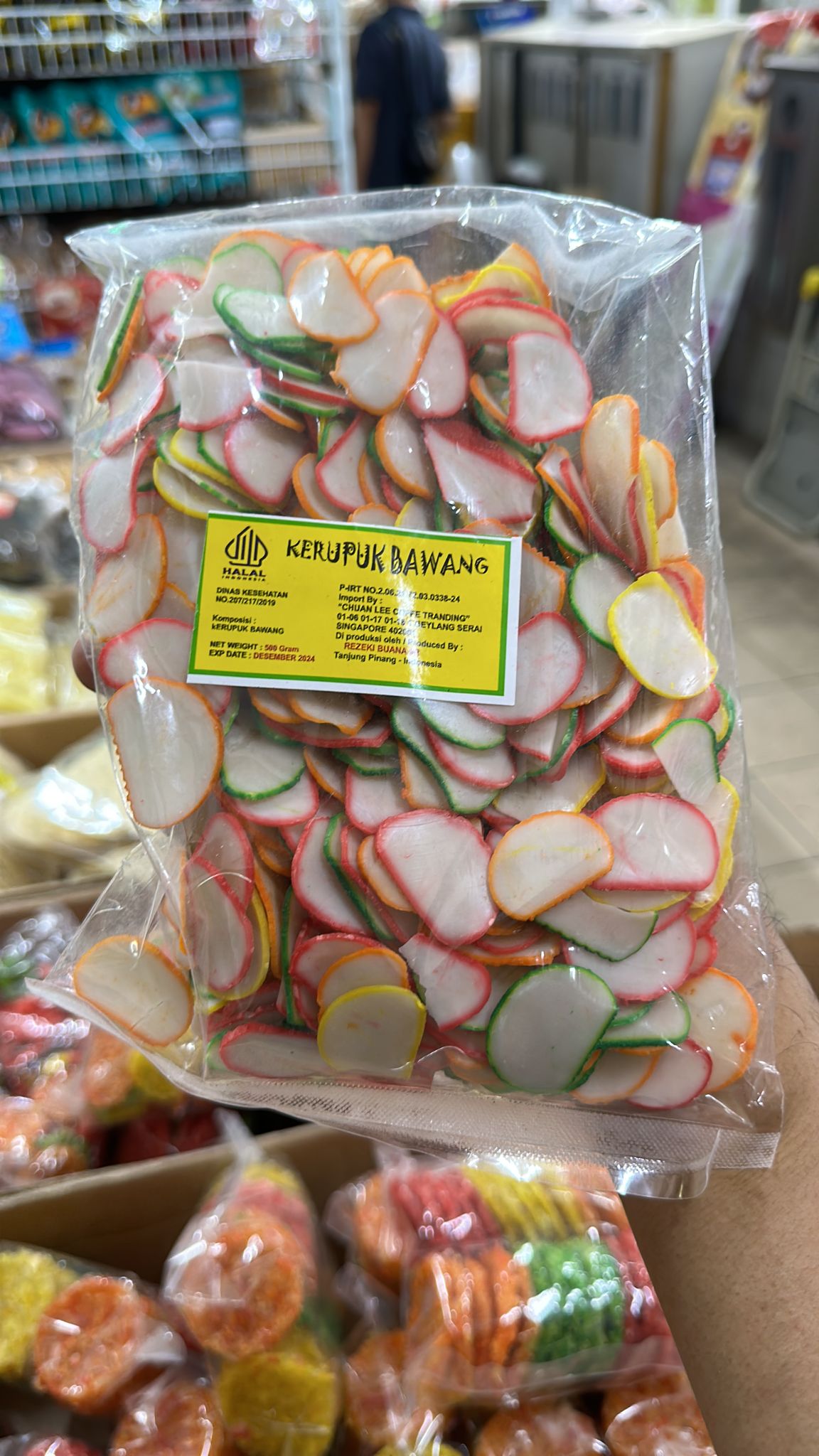 KERUPUK BAWANG OVAL RAINBOW RAW/MENTAH 1 x 500gr (SG)