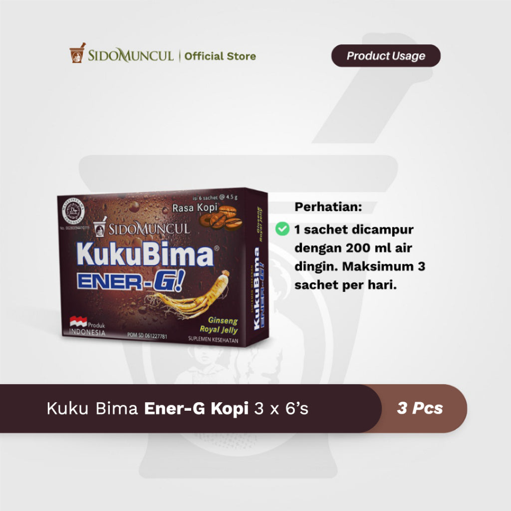 SIDOMUNCUL, Kuku Bima Ener-G , 6 sachet x 4 g per box - Minuman Berenergi Penambah Stamina (SG)