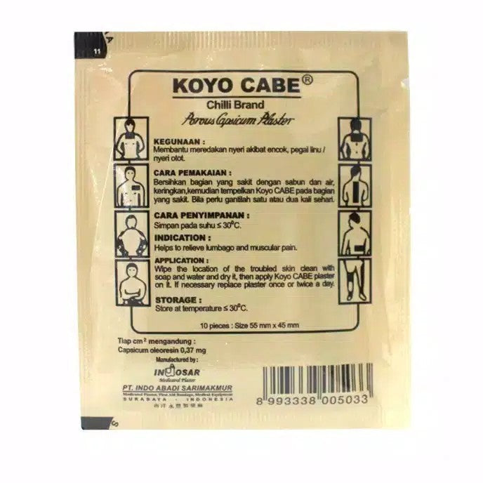 KOYO CABE BOX contain 20 pack X 10 lembar - Koyocabe Pereda Nyeri (SG)