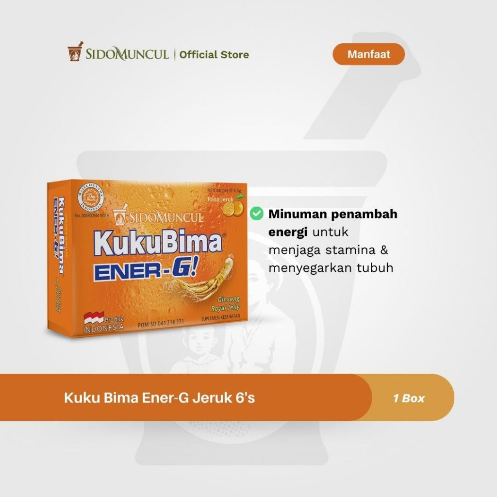 SIDOMUNCUL, Kuku Bima Ener-G , 6 sachet x 4 g per box - Minuman Berenergi Penambah Stamina (SG)