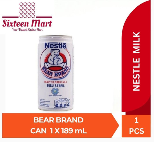 NESTE, BEAR BRAND, 1 CAN x 189mL - Ready To Drink Milk - Susu Steril (SG)
