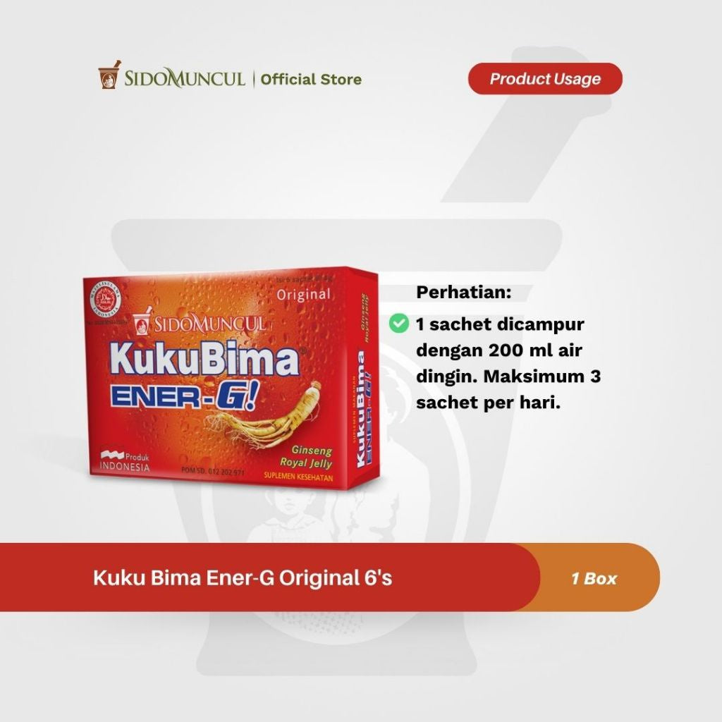 SIDOMUNCUL, Kuku Bima Ener-G , 6 sachet x 4 g per box - Minuman Berenergi Penambah Stamina (SG)