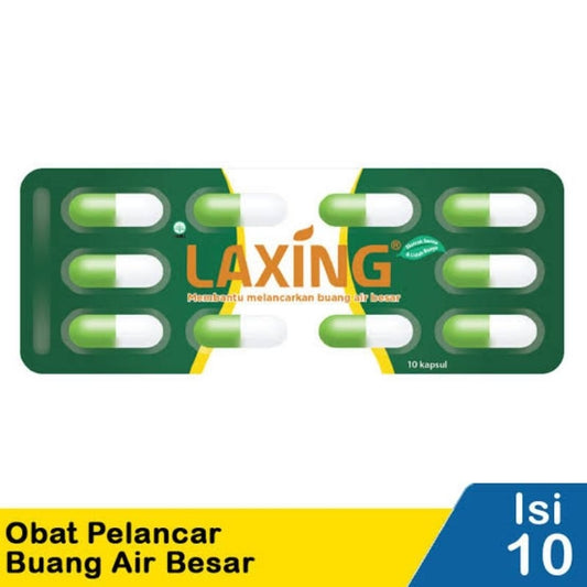 Jamu LAXING Pencahar / Sembelit / Pelancar Buang Air Besar, 1 blister contain 10 capsules (SG)