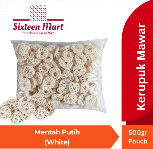 KERUPUK MAWAR/KAMPUNG PUTIH SMALL SIZE RAW/MENTAH 1 x 500gr (SG)