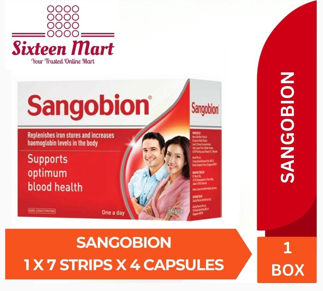 SANGOBION 7 STRIP X 4 CAPSULES - SUPPORT OPTIMUM BLOOD HEALTH - PENAMBAH DARAH (SG)