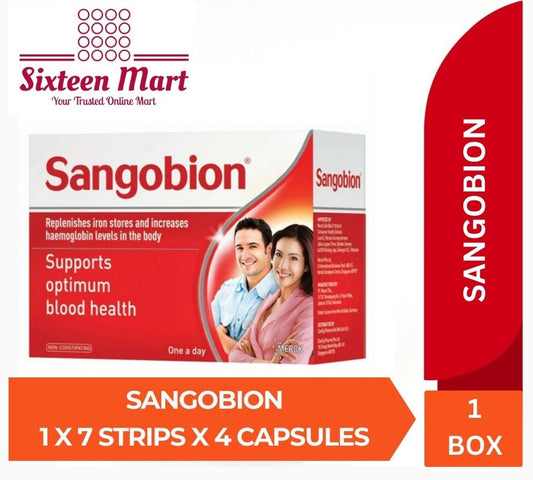 SANGOBION 7 STRIP X 4 CAPSULES - SUPPORT OPTIMUM BLOOD HEALTH - PENAMBAH DARAH (SG)