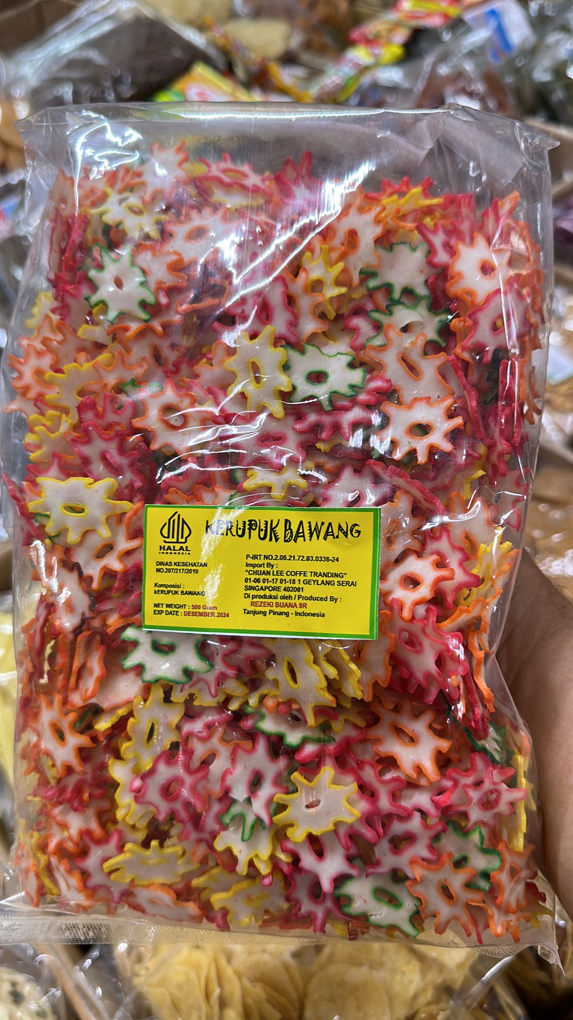 KERUPUK BAWANG FLOWER RAINBOW RAW/MENTAH 1 x 500gr (SG)