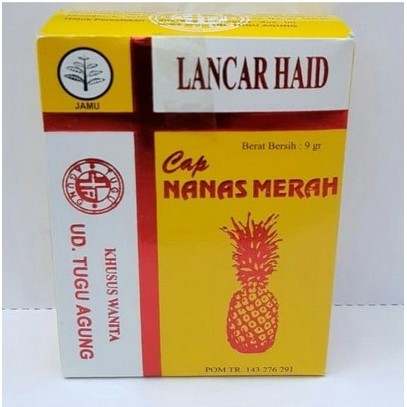 Jamu Lancar Haid Cap NANAS MERAH For Delayed Menstruation 10 PCSX9GR (SG)