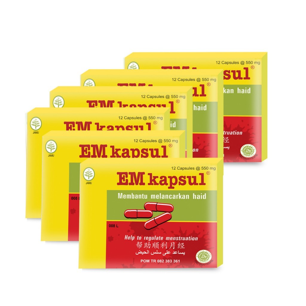 EM Kapsul Menstruation Medicine (Pelancar Haid) 1 box 12 capsule (SG)