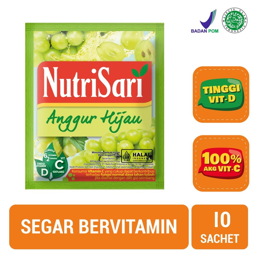 NutriSari Drink Sachet - Minuman Buah Vitamin C Vitamin D 10pcs AVAILABLE ALL VARIAN (SG)