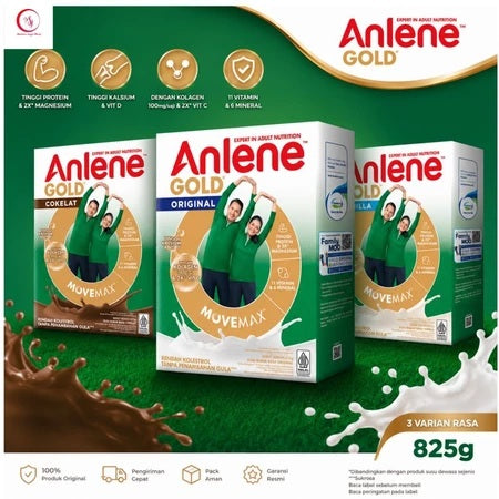 Susu ANLENE GOLD Original Vanilla Cokelat 170Gr 230Gr 825Gr Tinggi Kalsium (SG)