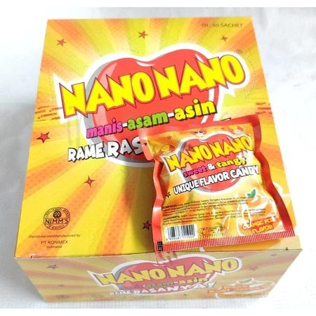 Nano Nano Candy Sweets Fruit HALAL per BOX contain 30 sachets (SG)