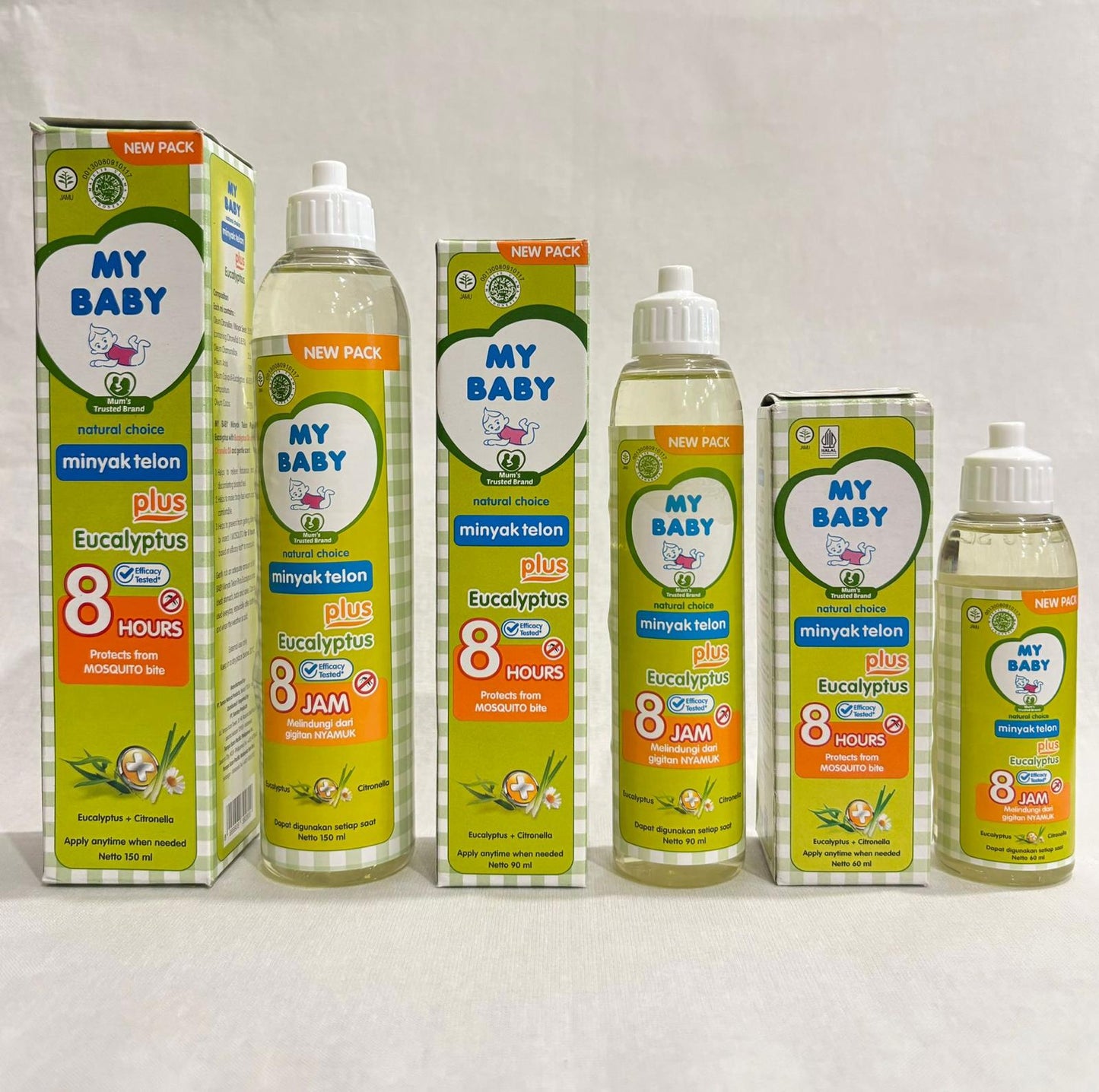 SG Bundle 1/3/6 Minyak Telon Oil My Baby Plus Eucalyptus 8 Hours mybaby minyaktelon (SG)