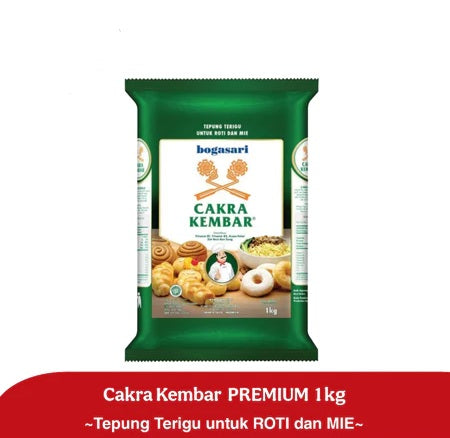 BOGASARI Tepung Terigu Segitiga Biru, Kunci Biru, Cakra Kembar 1 KG (SG)