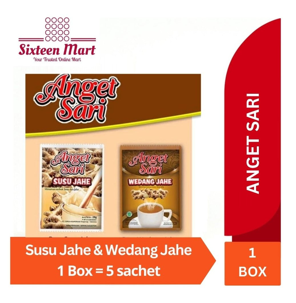 ANGET SARI varian susu jahe and wedang jahe per BOX contain 5 sachets (SG)