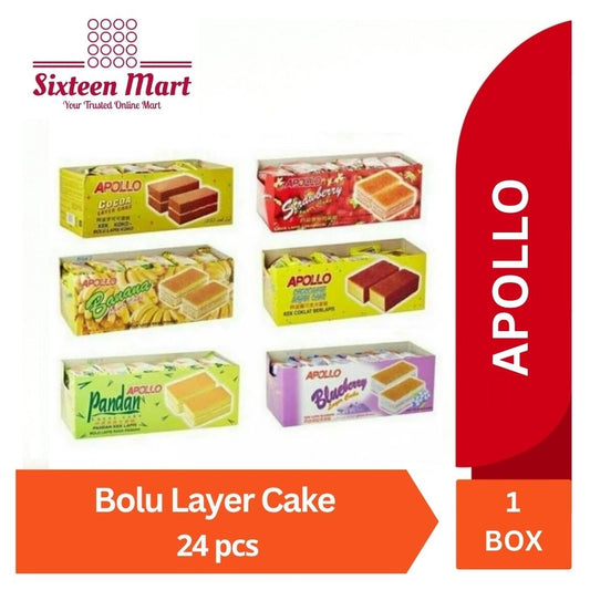 APOLLO Layer Cake Box Isi 24 pcs - Bolu Lapis Halal - Best Varian Rasa (SG)