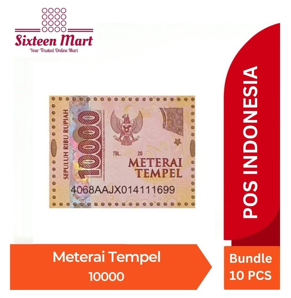 Bundle 10 PCS Authentic Materai 10000 POS INDONESIA (SG)
