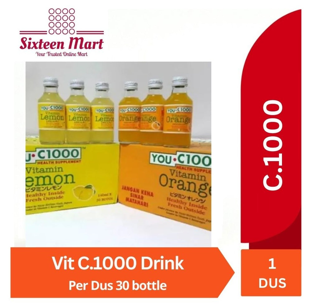 You C1000 140 ml or 500 ml - VITAMIN C 1000 Drink Lemon, Orange BUNDLE per CTN (SG)