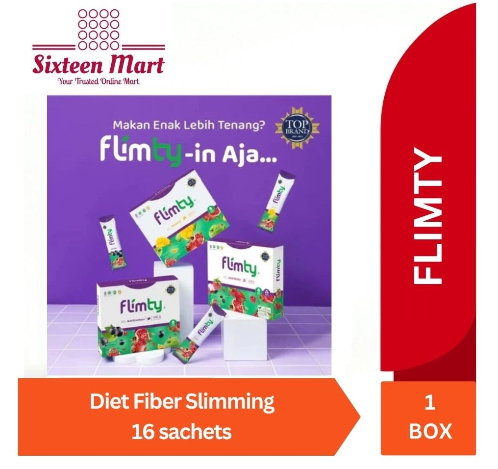 FLIMTY Fiber 1box 16 sachet Detox Diet Slimming BPOM HALAL (SG)