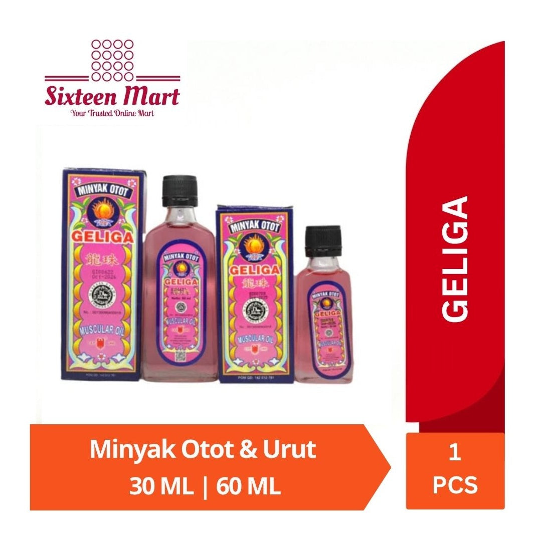 Minyak otot GELIGA / geliga cair / minyak urut geliga 30ml 60ml (SG)