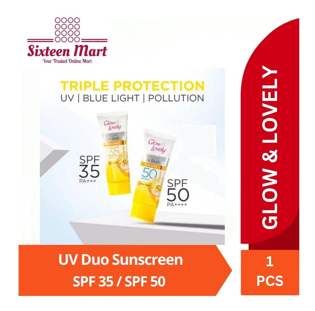 Glow & Lovely Bright UV Duo Sunscreen SPF 35 | SPF 50 Vitamin C (SG)