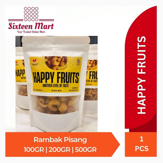 HAPPY FRUITS Rambak Pisang Banana Crunch Keripik Pisang Asli Manis Alami Delicious (SG)