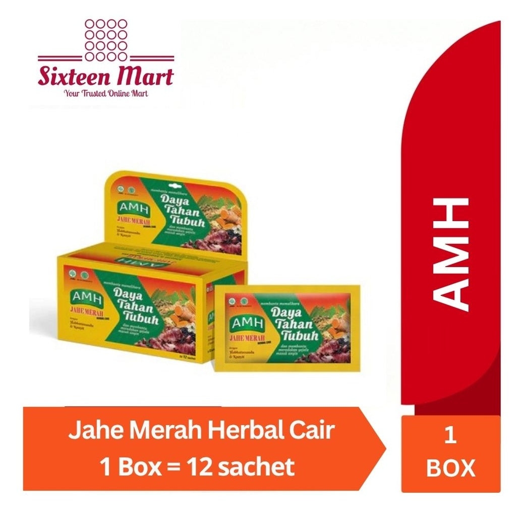 Jahe Merah Herbal Cair AMH untuk Daya Tahan Tubuh per Box isi 12 sachet (SG)