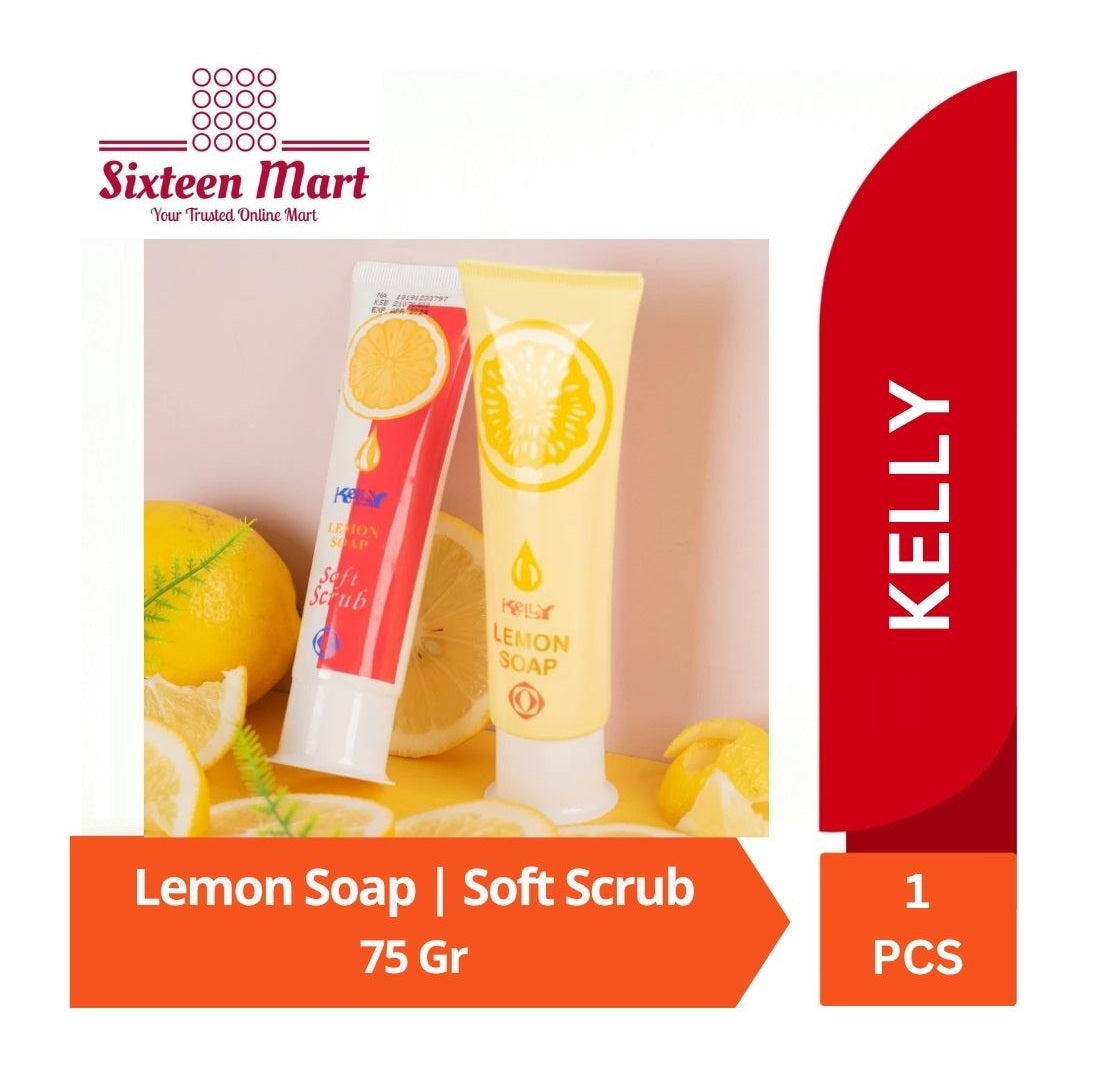 Kelly Lemon Soap 75gr | Kelly Lemon Soft Scrub 75gr - Sabun Wajah Mencerahkan / Membersihkan / Facial Wash (SG)