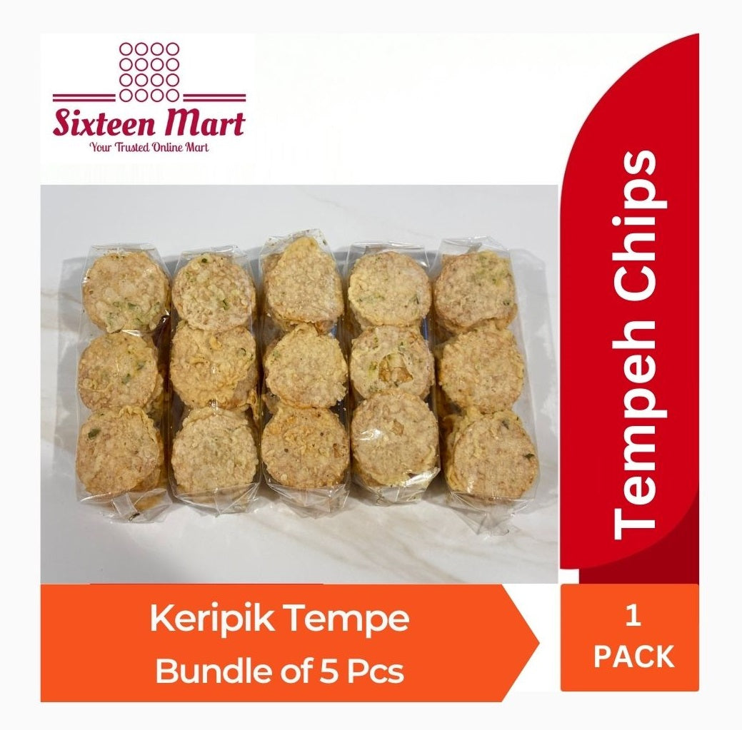 Keripik Tempe Khas kota Malang BUNDLE OF 5 Pcs X 100Gr Gurih Renyah (SG)