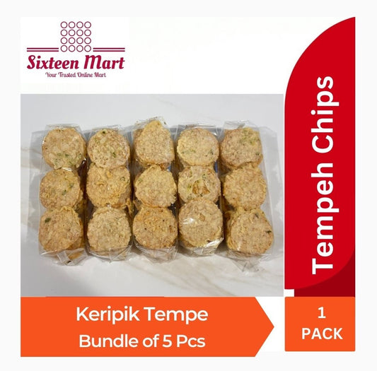 Keripik Tempe Khas kota Malang BUNDLE OF 5 Pcs X 100Gr Gurih Renyah (SG)