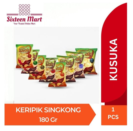 Kusuka Keripik Singkong Cassava Chips 60 Gr OR 180 Gr (SG)